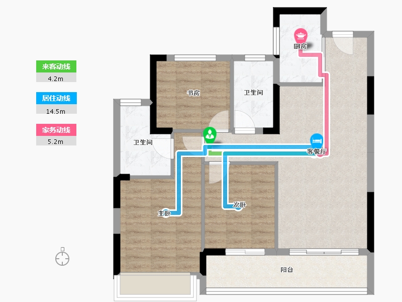 浙江省-杭州市-杭房·启润学府-78.07-户型库-动静线