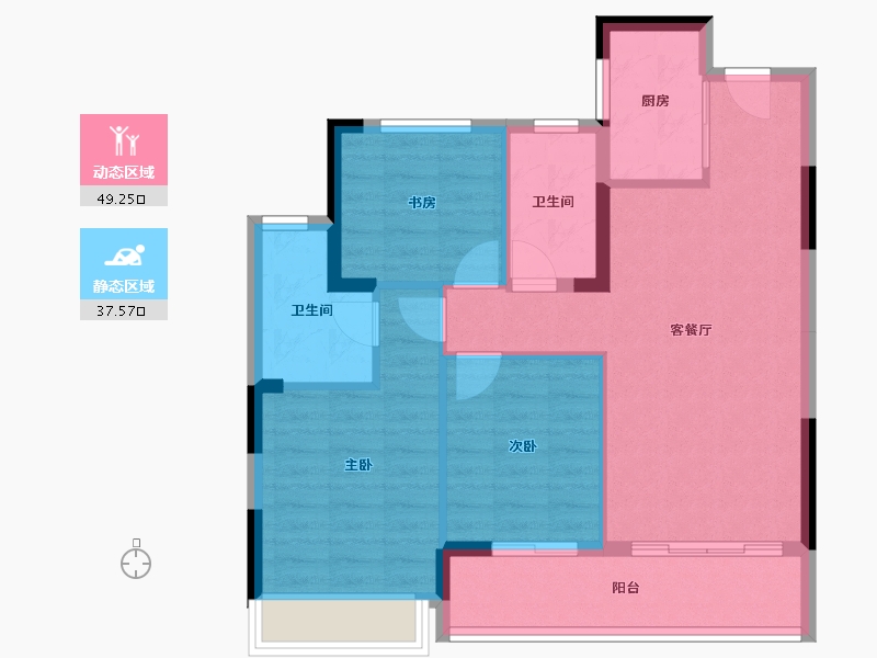 浙江省-杭州市-杭房·启润学府-78.07-户型库-动静分区