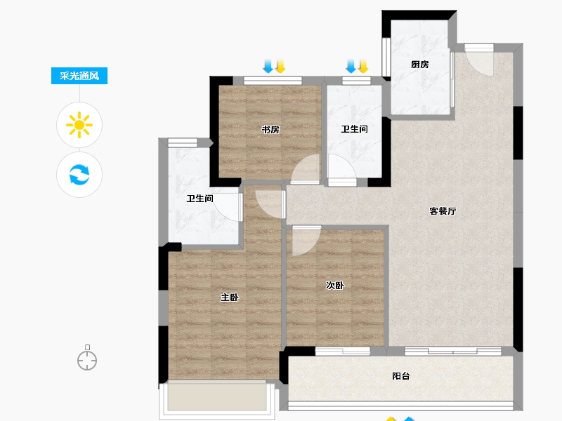 浙江省-杭州市-杭房·启润学府-78.07-户型库-采光通风