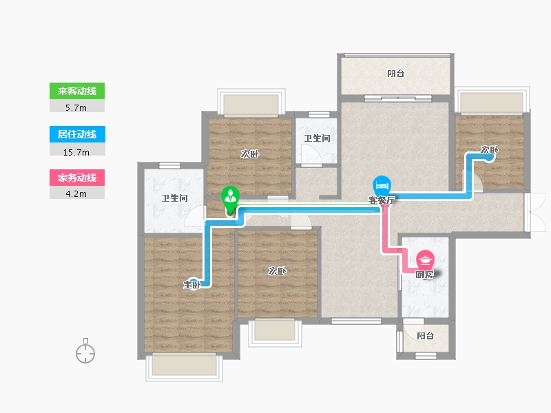 湖南省-郴州市-舜发园-107.51-户型库-动静线