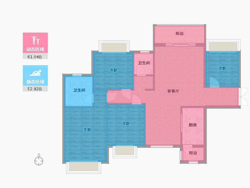 湖南省-郴州市-舜发园-107.51-户型库-动静分区