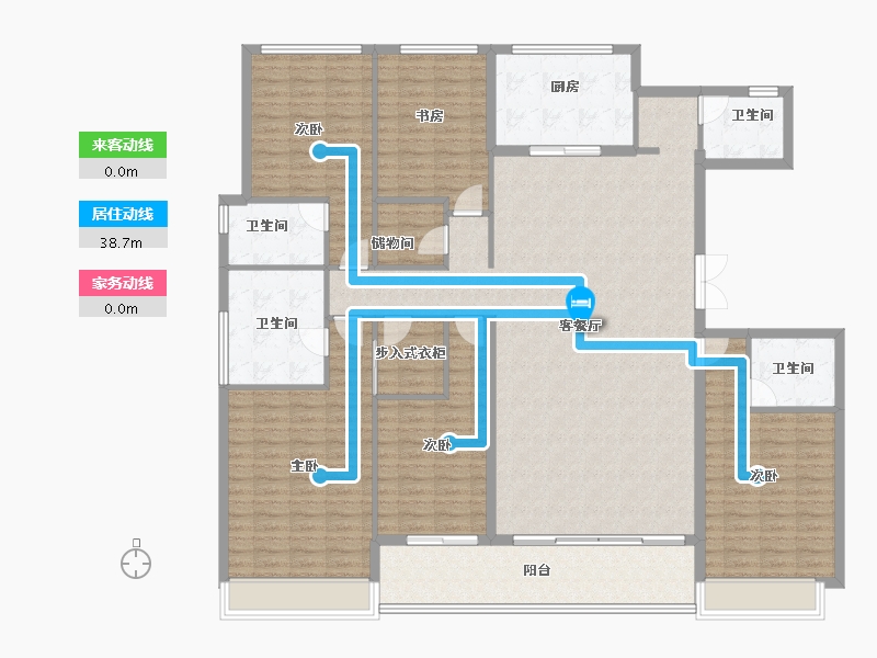 浙江省-杭州市-望翠蓝庭-188.00-户型库-动静线