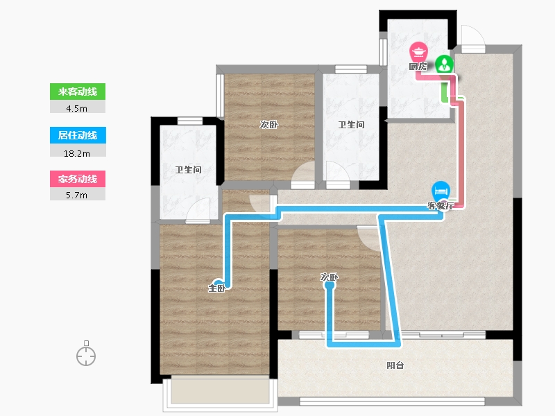 安徽省-合肥市-招商雍润府-92.00-户型库-动静线