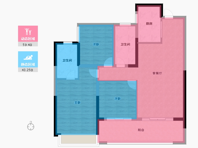 安徽省-合肥市-招商雍润府-92.00-户型库-动静分区