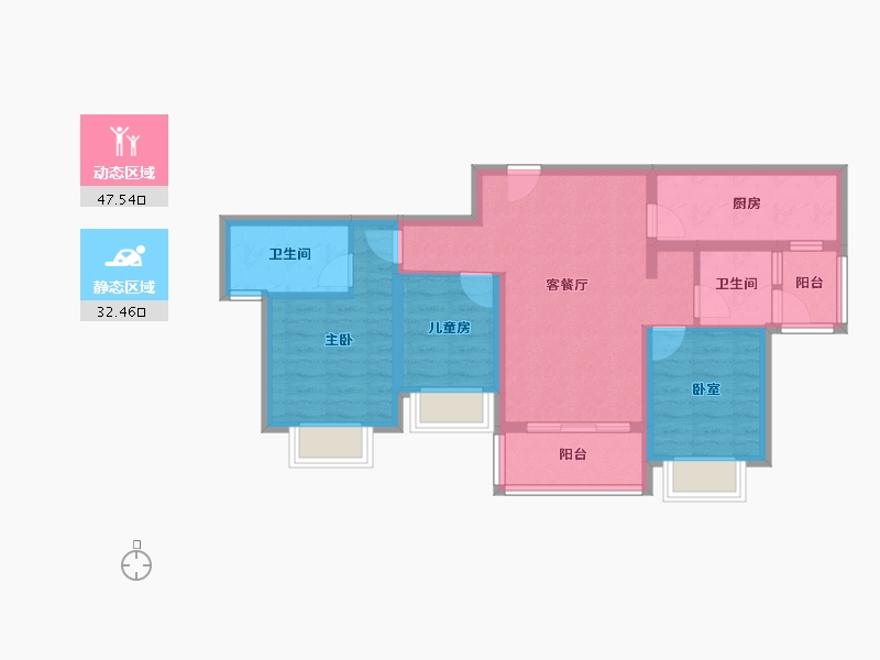 重庆-重庆市-保利拾光年-69.99-户型库-动静分区