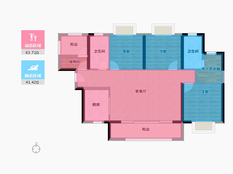 广东省-惠州市-新城香悦澜山-93.94-户型库-动静分区