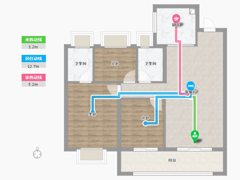 江苏省-南京市-天悦风华-84.00-户型库-动静线