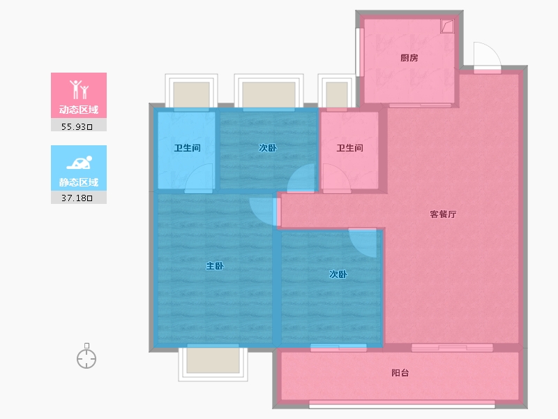 江苏省-南京市-天悦风华-84.00-户型库-动静分区