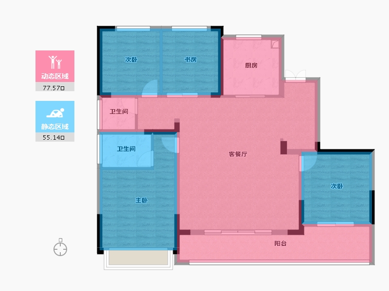 浙江省-嘉兴市-铂翠云邸-119.20-户型库-动静分区