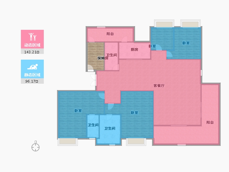 湖南省-长沙市-绿城桂满湘江-231.43-户型库-动静分区