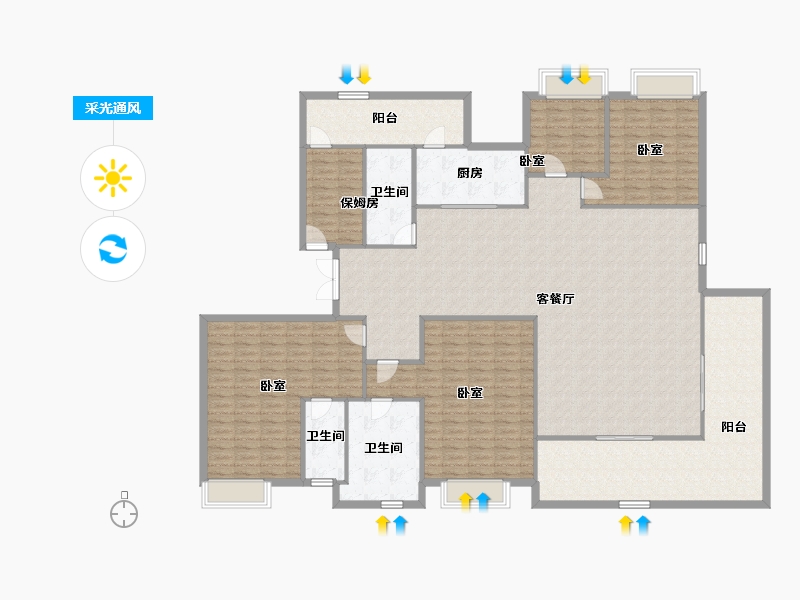 湖南省-长沙市-绿城桂满湘江-231.43-户型库-采光通风