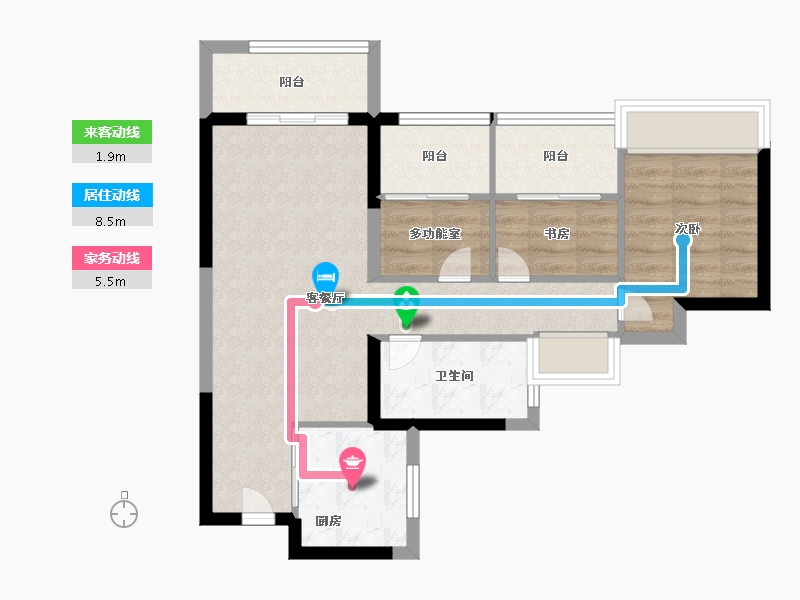 广东省-珠海市-中海·汇德里-64.99-户型库-动静线