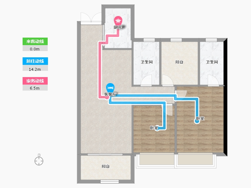 湖南省-长沙市-国欣向荣广场-86.01-户型库-动静线