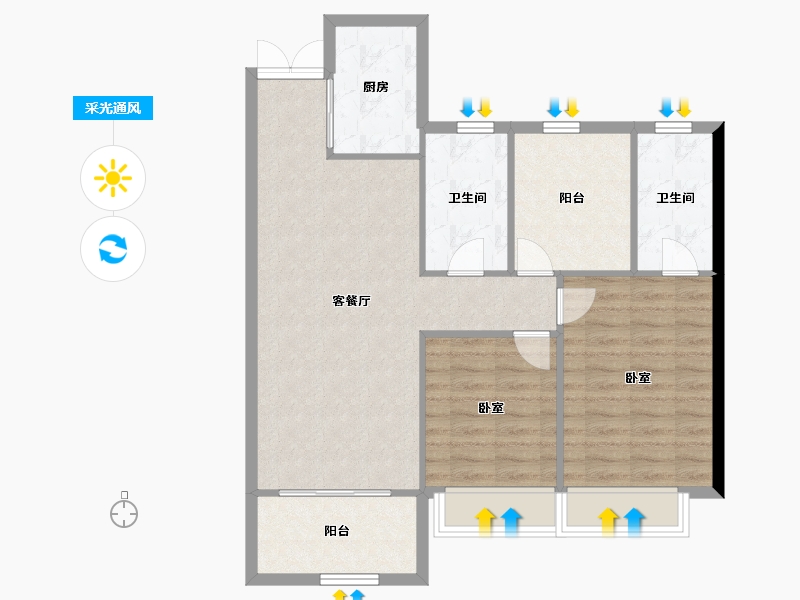 湖南省-长沙市-国欣向荣广场-86.01-户型库-采光通风