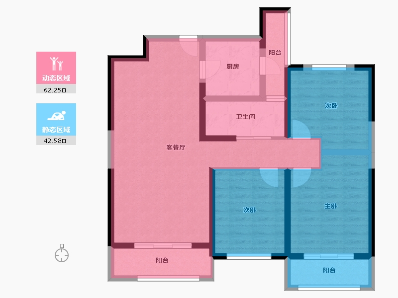 陕西省-咸阳市-林凯城-93.00-户型库-动静分区