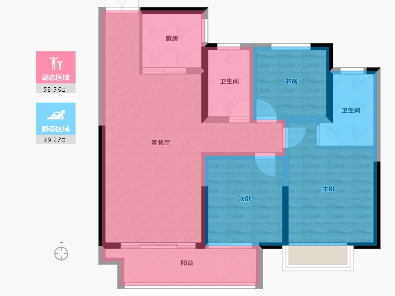 陕西省-西安市-富惠∙鹿鸣湾-82.46-户型库-动静分区