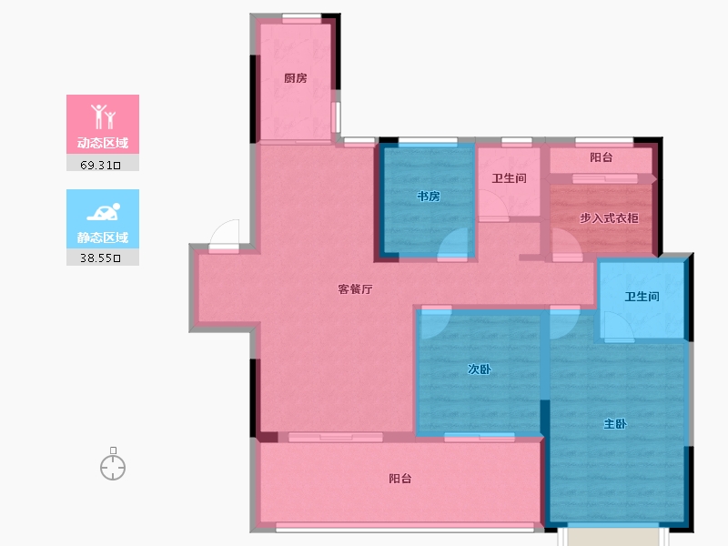 湖南省-长沙市-保利长交锦上-96.00-户型库-动静分区