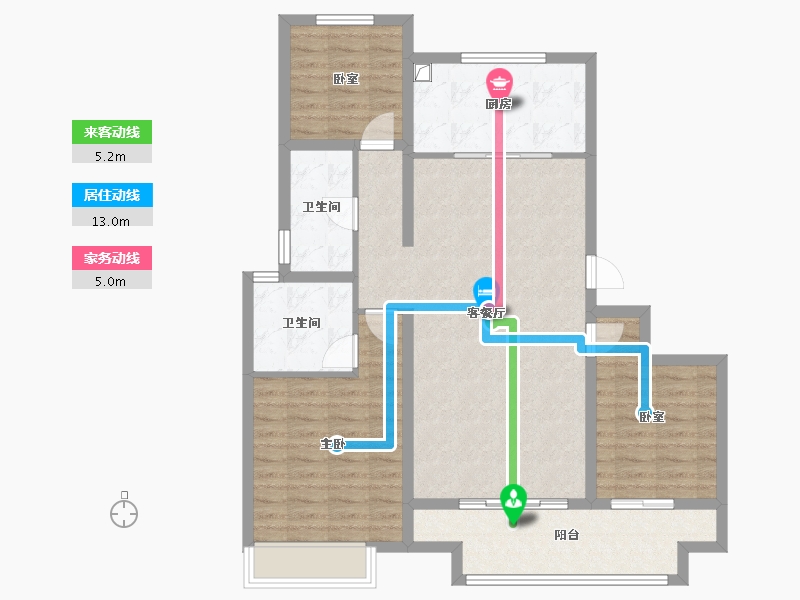 山东省-青岛市-海信九麓府-98.40-户型库-动静线