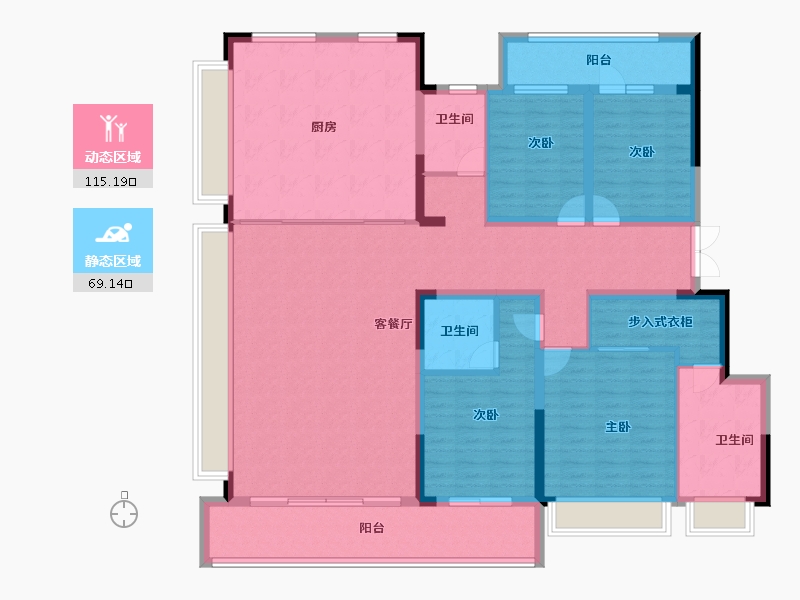 湖南省-长沙市-中国电建泷悦长安-167.00-户型库-动静分区