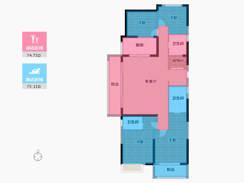 湖北省-武汉市-城投联投誉江南-133.79-户型库-动静分区