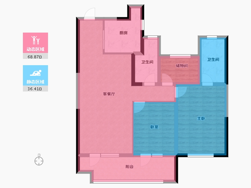 宁夏回族自治区-银川市-银川融创城-93.61-户型库-动静分区