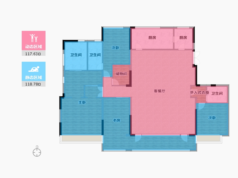 浙江省-绍兴市-湖珀隐秀府-217.61-户型库-动静分区