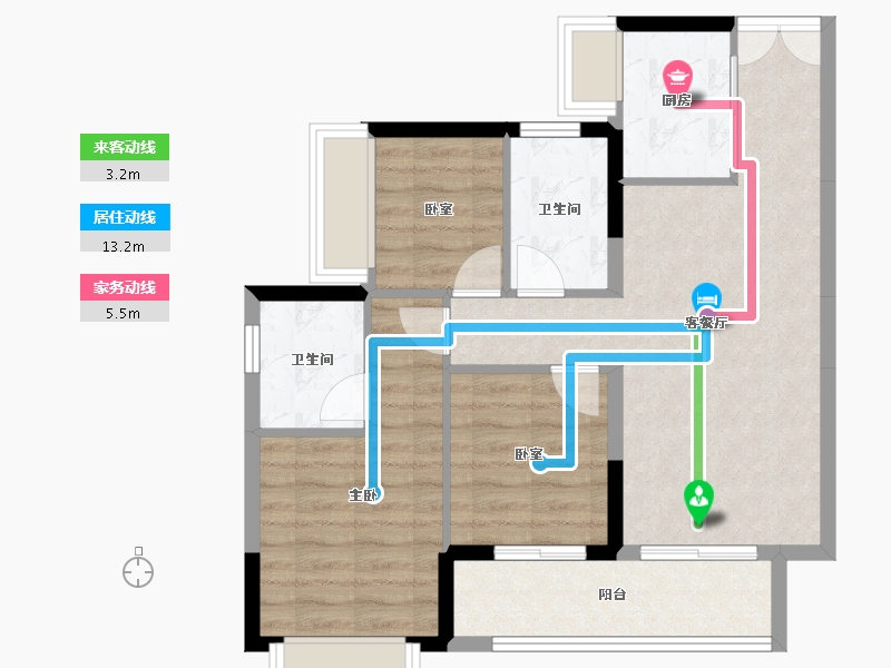 广东省-东莞市-华侨城天鹅堡-72.20-户型库-动静线