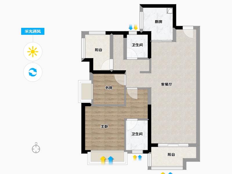 广东省-惠州市-新城香悦澜山-72.21-户型库-采光通风