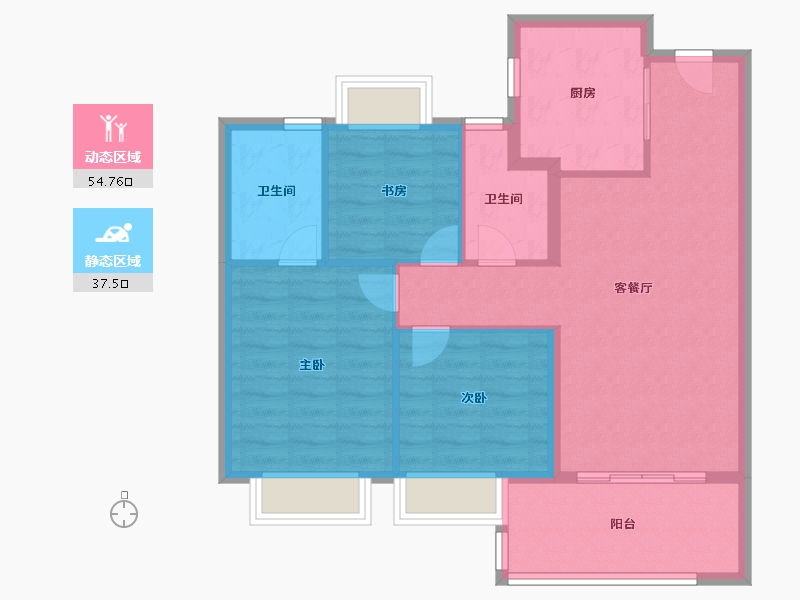 上海-上海市-保利联发光合臻园-83.20-户型库-动静分区