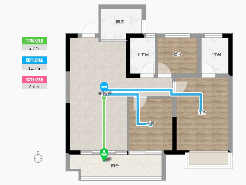 陕西省-榆林市-万象星辰-71.51-户型库-动静线