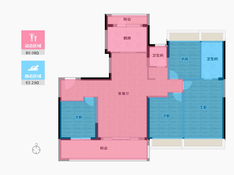 江苏省-苏州市-建发·缦云华庭-129.79-户型库-动静分区