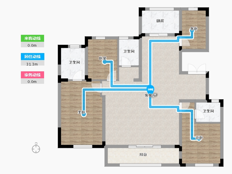 浙江省-湖州市-满庭芳府-124.56-户型库-动静线