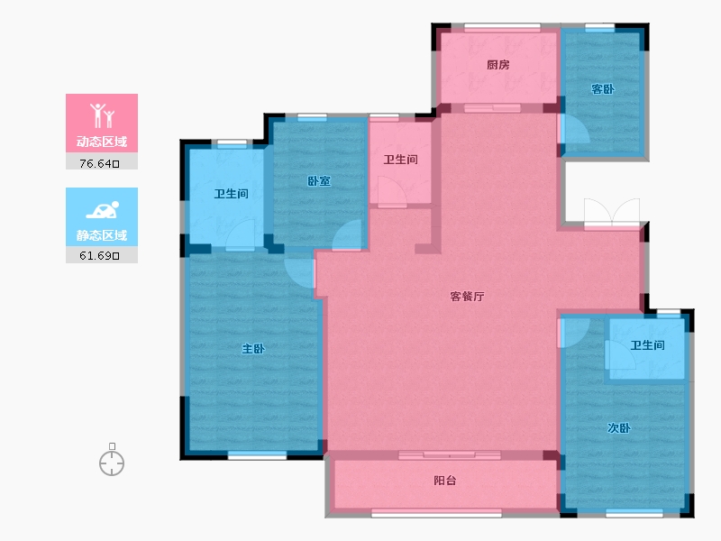 浙江省-湖州市-满庭芳府-124.56-户型库-动静分区