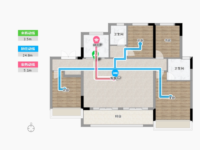 江苏省-南京市-水沐辰悦-110.81-户型库-动静线