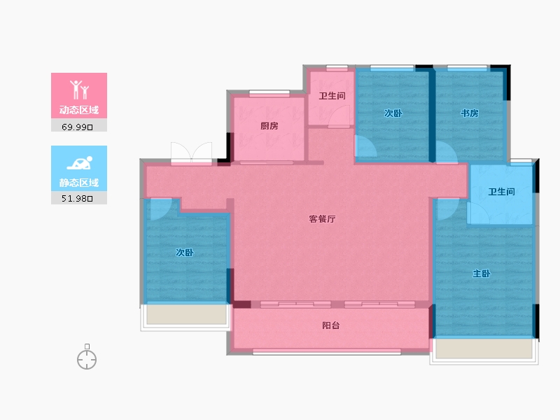 江苏省-南京市-水沐辰悦-110.81-户型库-动静分区