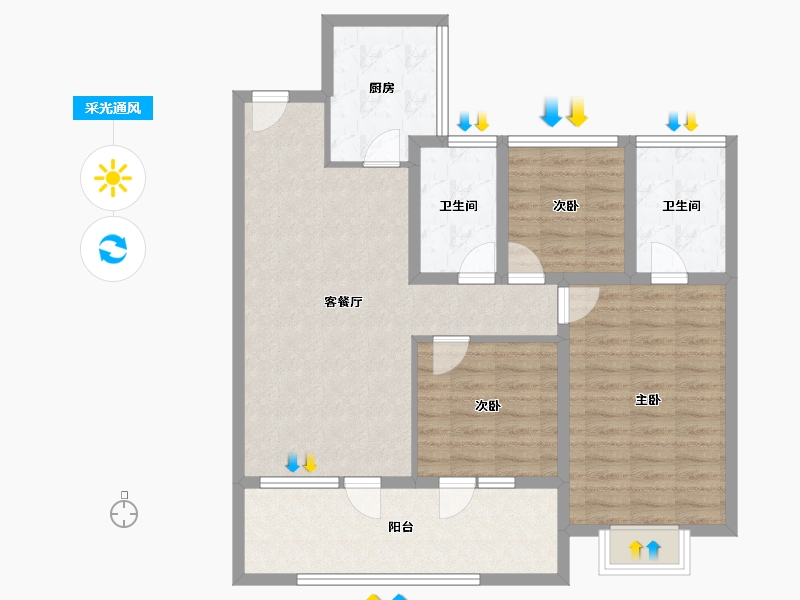 山东省-青岛市-融海·启城-94.34-户型库-采光通风