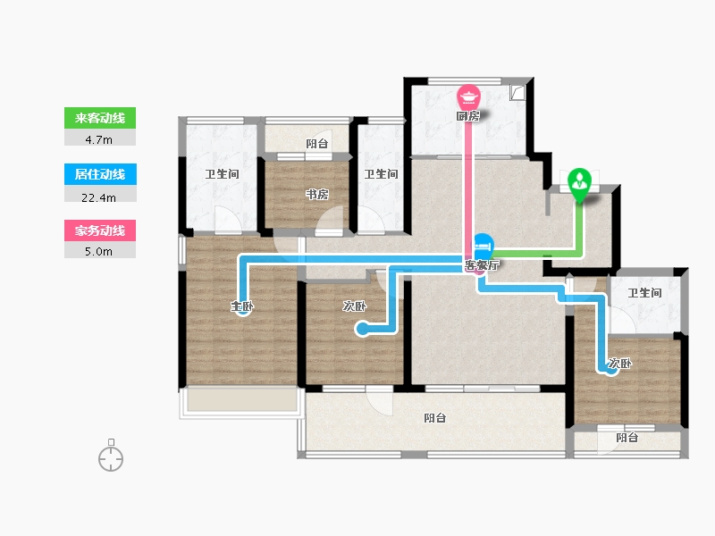 浙江省-台州市-绿城城投·晓风印月-135.05-户型库-动静线