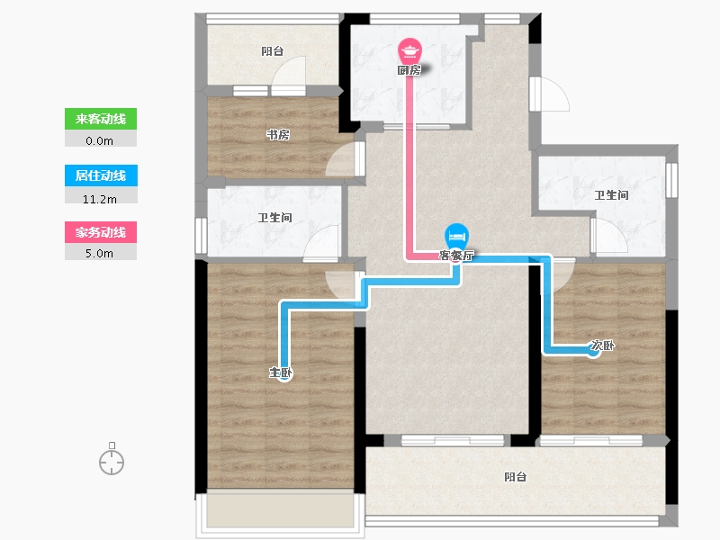 浙江省-台州市-绿城城投·晓风印月-92.00-户型库-动静线