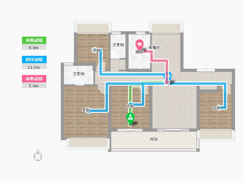 江苏省-苏州市-鹿溪雅园-114.40-户型库-动静线