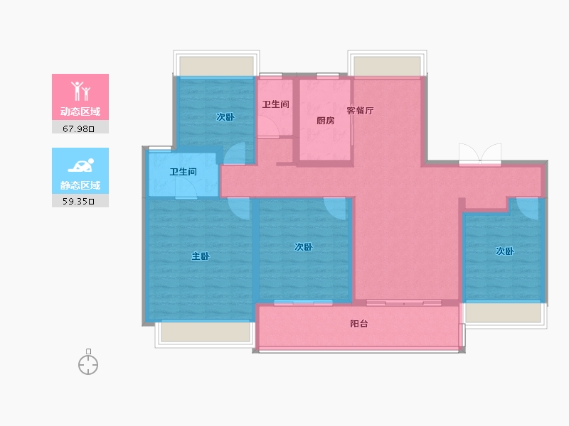 江苏省-苏州市-鹿溪雅园-114.40-户型库-动静分区