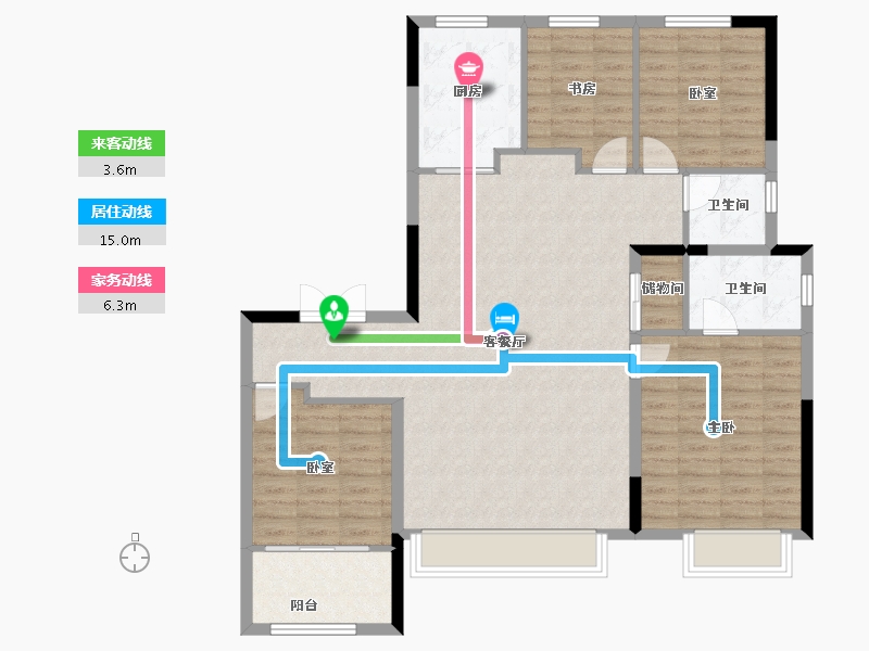 山东省-淄博市-中海观园-114.40-户型库-动静线