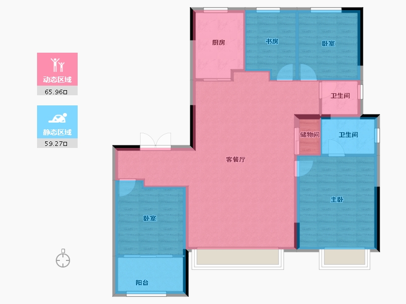 山东省-淄博市-中海观园-114.40-户型库-动静分区