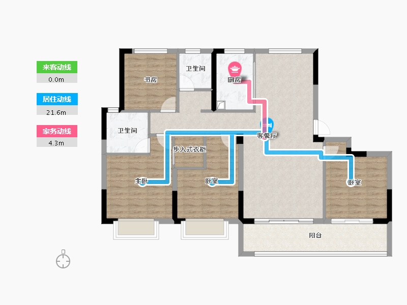 浙江省-金华市-滨江建杭坤和望品-111.01-户型库-动静线