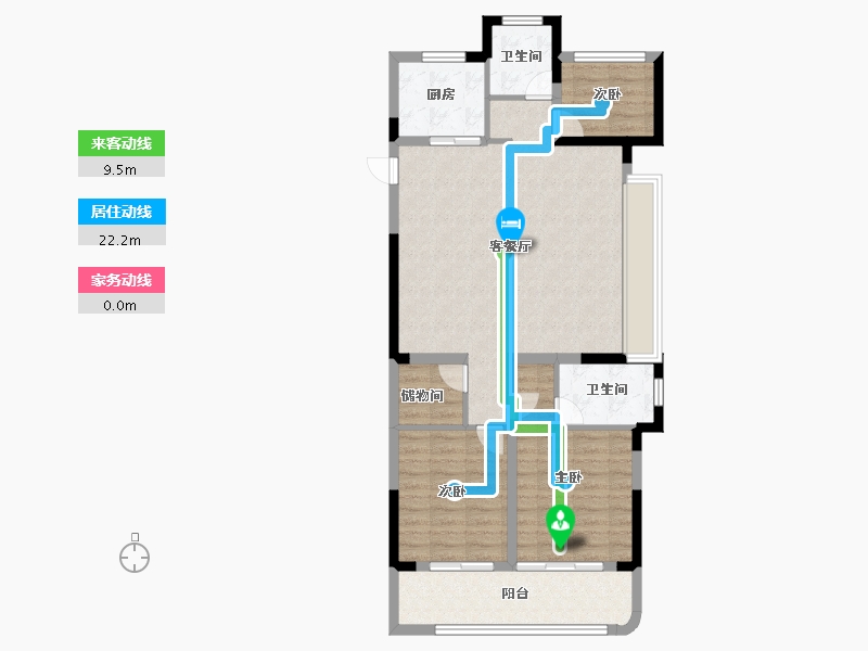 浙江省-温州市-融创凯迪中心-94.07-户型库-动静线