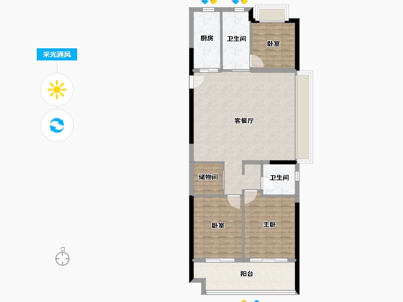 江苏省-镇江市-碧桂园凤凰城-98.40-户型库-采光通风