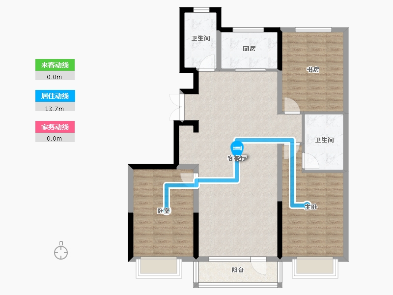 辽宁省-鞍山市-七号湖畔·二期春园-100.26-户型库-动静线