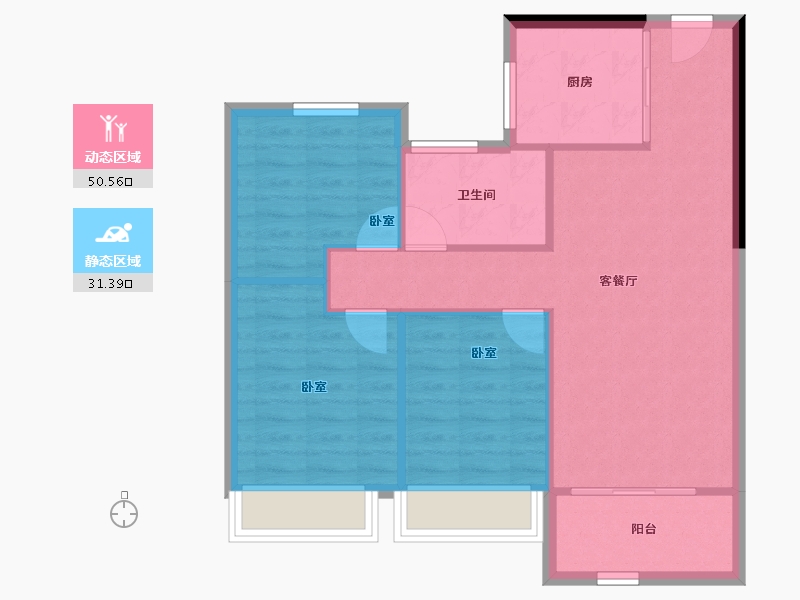 湖北省-武汉市-新城桃李郡-74.58-户型库-动静分区