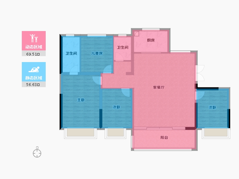 山东省-济南市-保利公园上城-114.38-户型库-动静分区