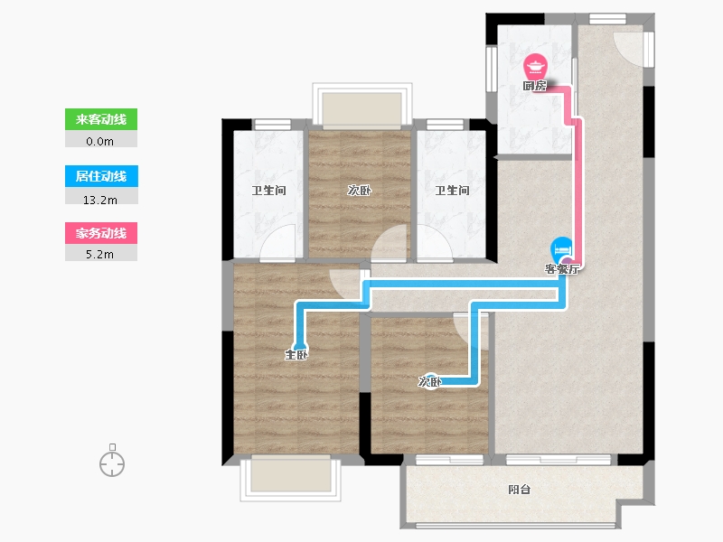 湖北省-武汉市-富力绿都中央公园-83.00-户型库-动静线