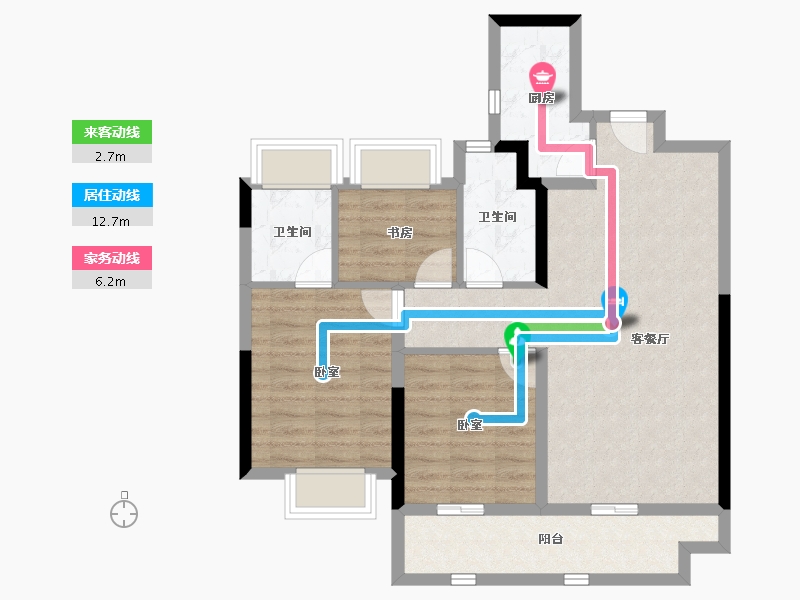 湖北省-武汉市-天创黄金时代-79.29-户型库-动静线